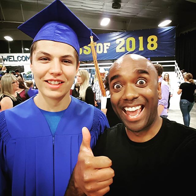 Congrats to this guy (who I consistently beat at video games)! (Gradelfie.) #selfiegram #grad2018