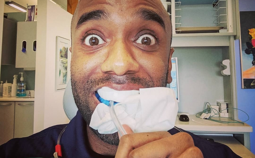 Dentist appointment selfie!  Dentapelfie!  #selfiegram #pearlywhites #drool #somuchdrool #seriouslyididntknowidrooledthatmuch